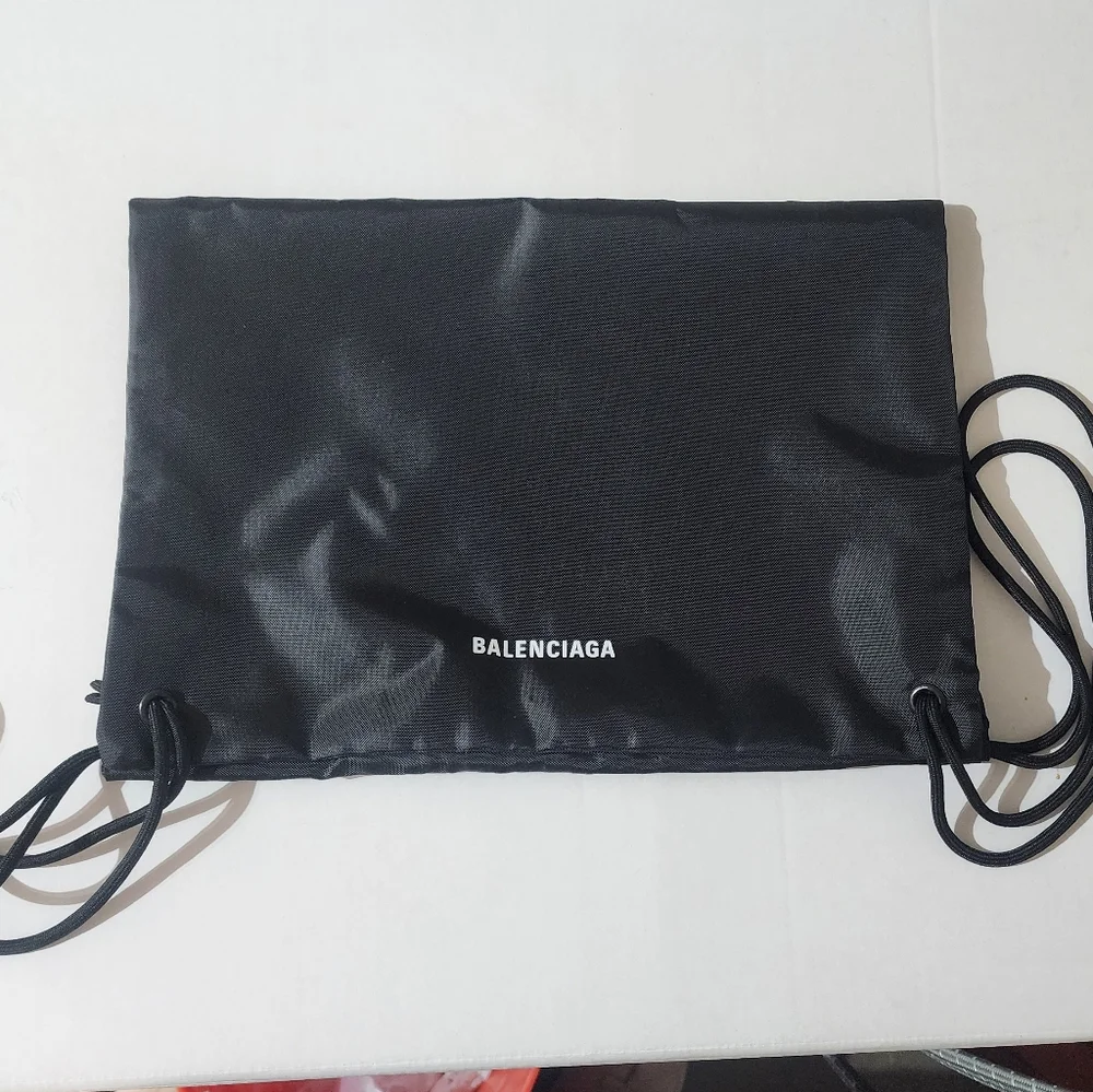 Balenciaga Black Drawstring Dust Bag Shoe Bag Travel Storage Pouch Large